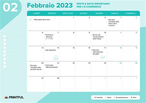 Calendario Marketing 2023 Scaricabile Printful