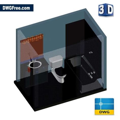 3d Bathroom Dwg Free Drawing 2020 In Autocad Blocks