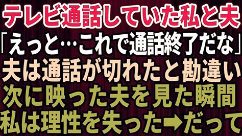 【スカッとする話】テレビ電話をしていた私と夫「これで、通話終了っと」→夫がリモート接続が切れたと勘違いして→信じられない行動を起こし