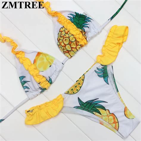 ZMTREE Fruit Print Bikini Set Woman Beach Bathing Suit 2017 New Bikini