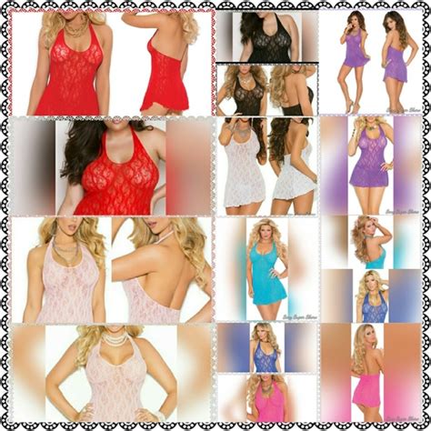 Sexy SuperShero Intimates Sleepwear Plus Lacey Sexy Halter Mini Dress Lingerie Baby Poshmark