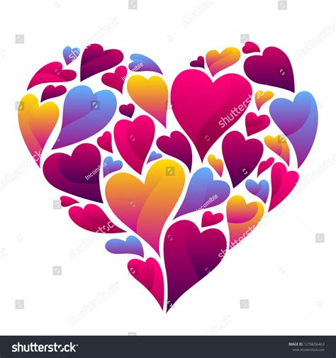 Happy Valentine Day Greeting Card Colored Stock Vector Royalty Free