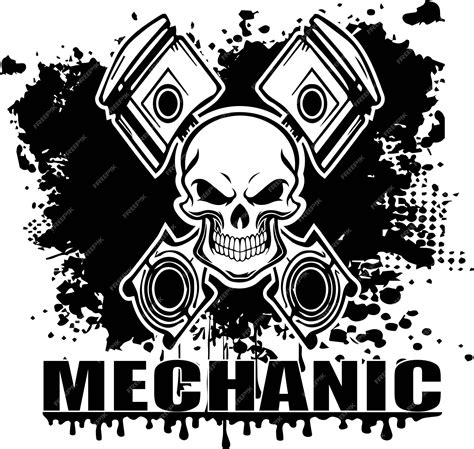 Premium Vector Mechanic Skull Logo Design Vector