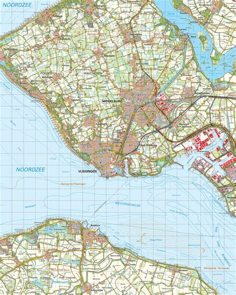 Topografische Kaart 48W Middelburg Digitaal Topografische Kaarten