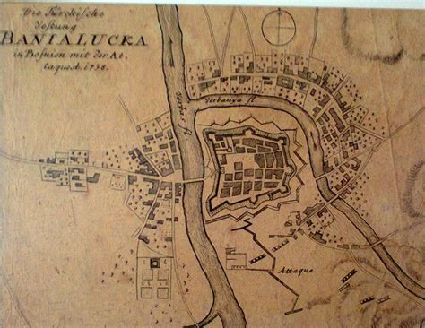 Very Old Map Of Banja Luka Banja Luka Old Map Vintage World Maps