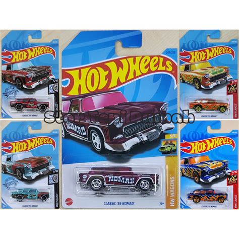 Hot Wheels Classic 55 Nomad 1955 Chevy Chevrolet Wagons Rod Squad Flames Shopee Malaysia