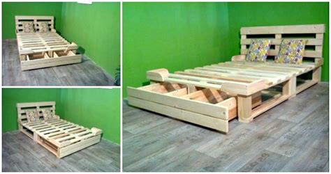 Pallet Platform Bed With Storage