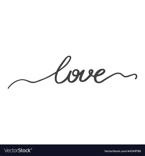 Love continuous line script cursive text Vector Image