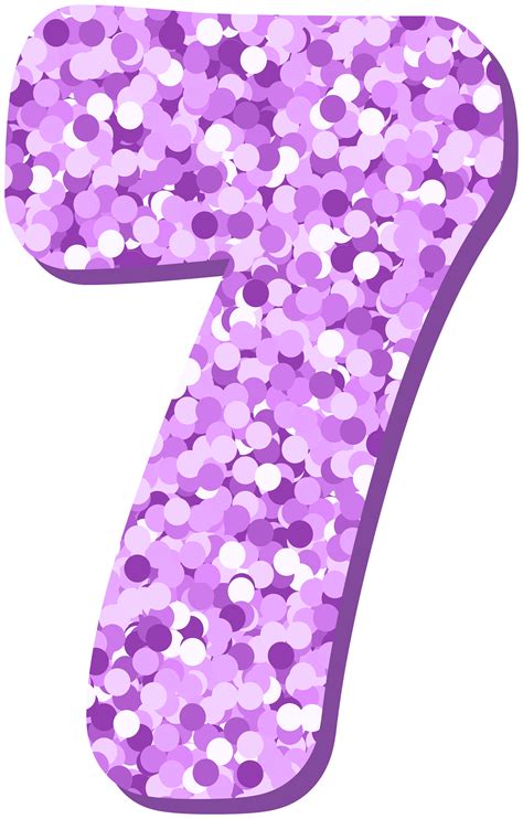 Glitter Number 7 Png