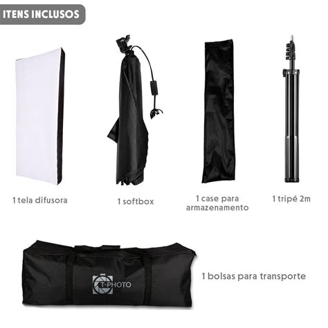 Kit Luz Cont Nua Softbox Soquete E X C Trip T Photo U Unica