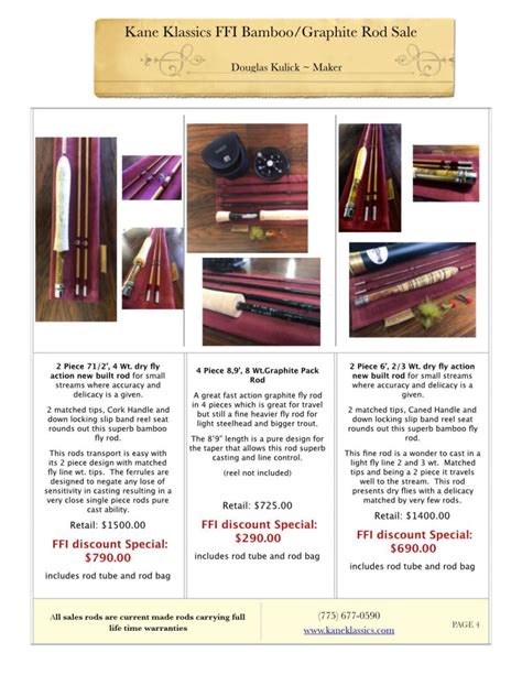 Kane Klassics Fly Fishing News Letter Spring Bamboo Fly Rods