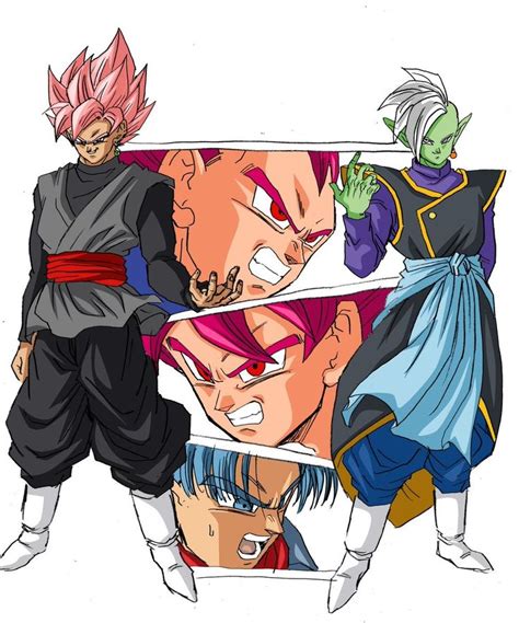 Black Goku Zamasu Goku Vegeta And Trunks Dragon Ball Z Dragon Ball