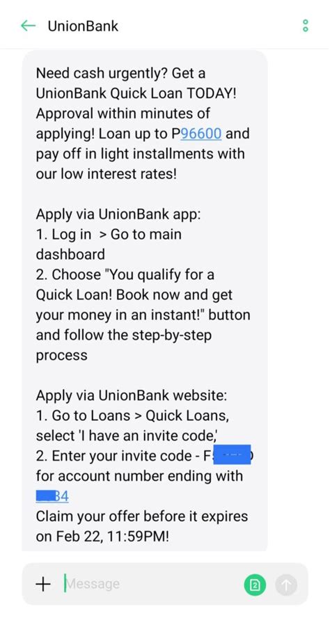 I Received A UnionBank Quick Loan Invite Code Here S How Easy I Got