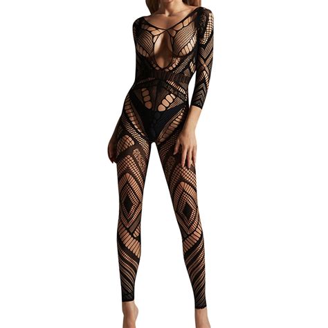 Xzhgs Plus Size Lingerie Romper Women Lingerie Fishnet Bodystocking