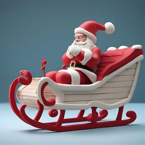 Santa Claus Sentado En Un Trineo Con Regalos D Render Foto Gratis