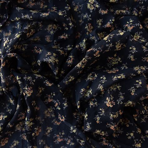 Black Floral Fabric - Etsy