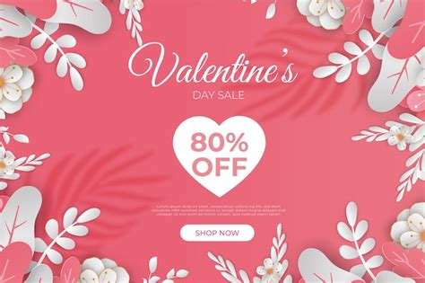 Premium Vector Happy Valentines Day Banner Paper Cut Style