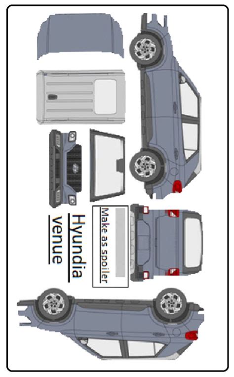 Hyundai Venue Papercraft Template Hyundai Hyundai Elantra Turbo