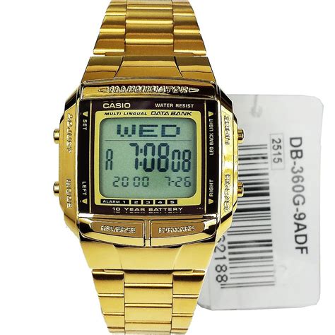 DB 360G 9A DB360G 9A Casio Gold Plated Data Bank Mens Watch Casio