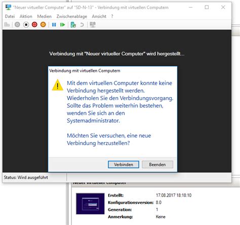 Windows Hyper V Mit Dem Virtuellen Computer Konnte Keine