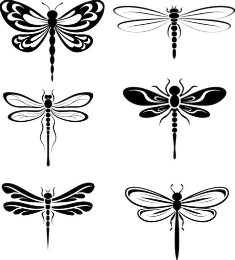 Premium Vector Dragonfly Silhouette Logo Set Vector Illustration