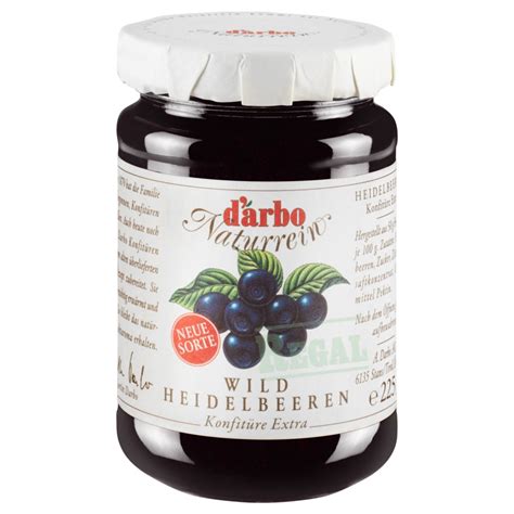 Darbo Naturrein Wildheidelbeeren Konfitüre Extra 225g Glas REGAL