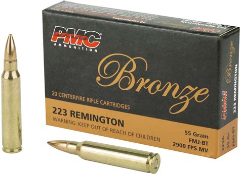 PMC Bronze 223 Remington Ammo 55 Grain Full Metal Jacket Ammo Vortex