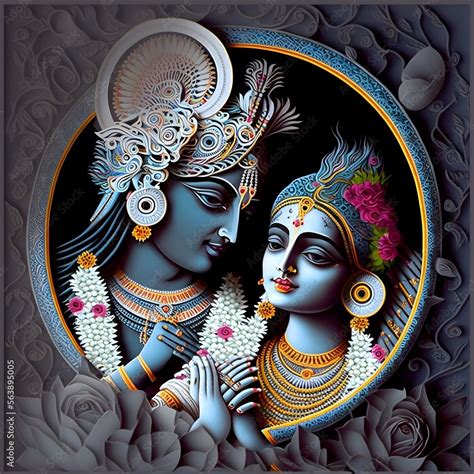 Hindu God Radha Krishna Stock Illustration Adobe Stock