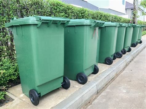 Premium Photo Row Of Green Plastic Bin At Thailand