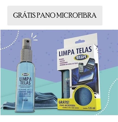 Limpa Telas Start 120ml Pano Microfibra grátis MercadoLivre