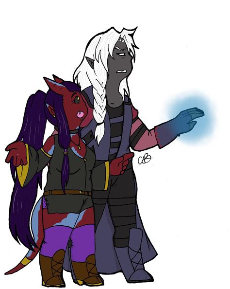 My Best Friend Wanted Me To Draw My Tiefling Showing Her Drow How To Do