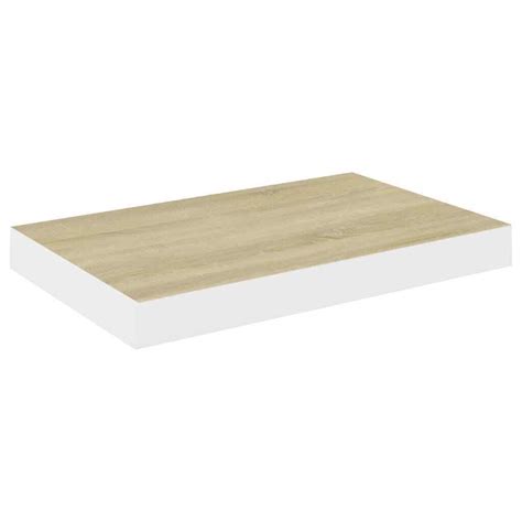 vidaXL Schweberegale 2 Stk Eichen Optik und Weiß 40x23x3 8 cm MDF SGH