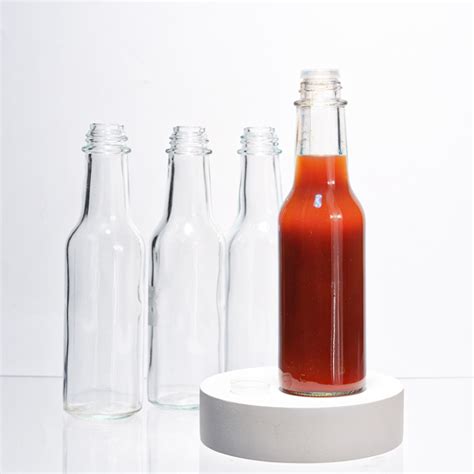 Wholesale Cheap Ml Glass Hot Sauce Bottles Clear Sauce Storage Bottle With Leakproof Twist
