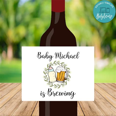 Baby Is Brewing Beer Label Customizable Template Bobotemp