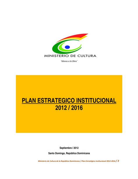 Pdf Plan Estrategico Institucional Ministerio De Cultura De La