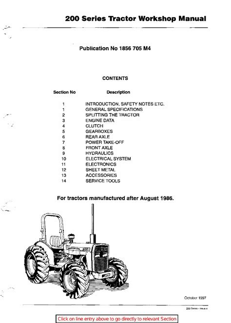 Massey Ferguson Mf200 Series Tractors Service Repair Manual