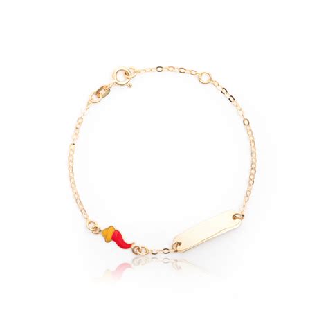 Bracciale Personalizzabile Bimbo A Corno In Oro Giallo Kt