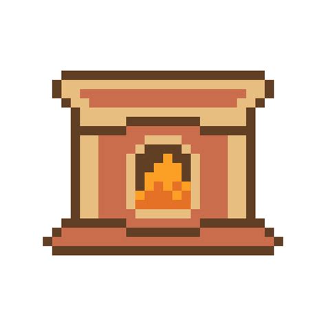 Fireplace Pixel Art For Your Needs Vector Art At Vecteezy