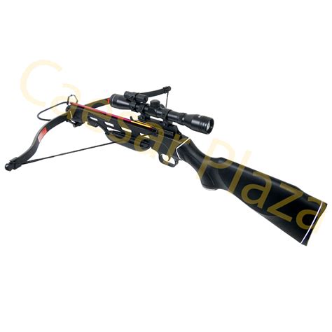 150 Lb Black Wood Camo Hunting Crossbow Bow 4x20 Scope 7 Arrows