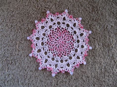 Beaded Crochet Doily Or Jug Cover Felt