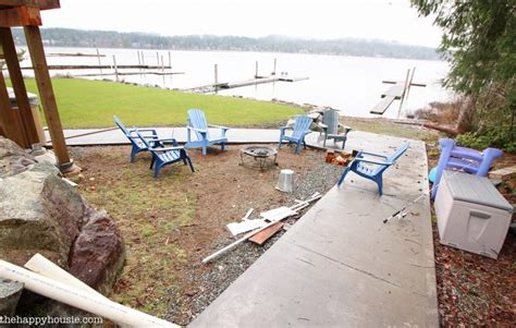 Lakefront Summer Patio And Fire Pit Makeover Reveal Before And After The Happy Housie