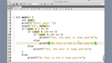 [c Tutorial For Beginners] 28 Nested If Else Checking Leap Year Youtube