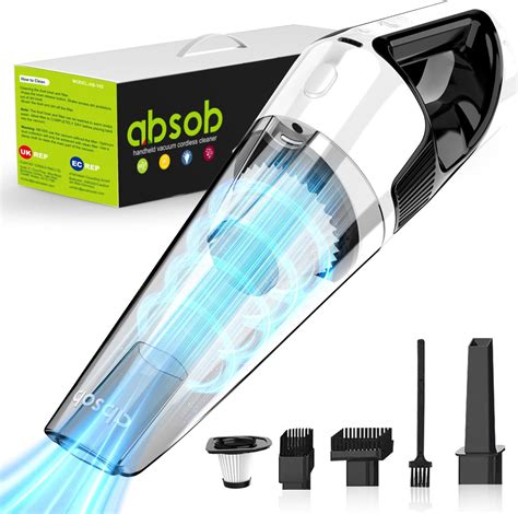 Absob Handheld Vacuum Cordless Car Vacuum With Led Light Rechargeable