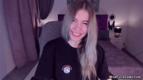 Blonde Teen SimaDark Smoking Vape And Stripping Off On Solo Webcam Show