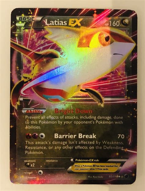 Pokemon Card Latias EX 160 Pv Noir Blanc Glaciation Plasma 85 116