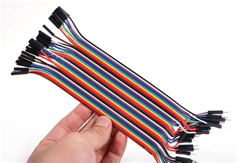 Amazon Shot In Rainbow Color 40PCS Dupont Wire Jumper Cables 20cm