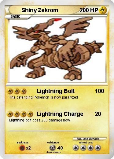 Pokémon Shiny Zekrom 20 20 - Lightning Bolt - My Pokemon Card