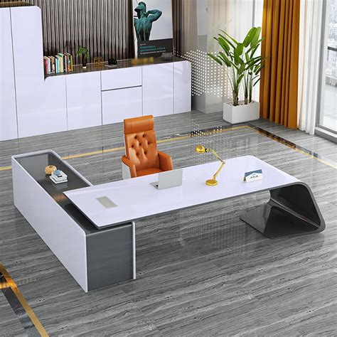 L-Shaped Right Hand Modern White Office Desk with Storage - Office ...