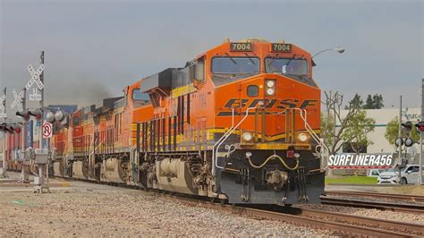 Hd Amtrak Bnsf And Metrolink Trains In Santa Fe Springs Ca