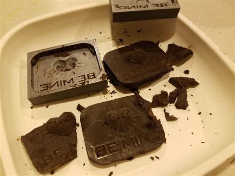 3d printed some chocolate molds and made chocolate. Zelda themed of ...